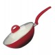 Frigideira Wok 28cm Ceramic Vermelha Com Cabo
